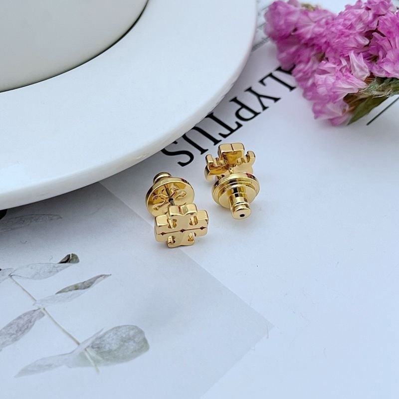 HOT 2026 NEW Tory Burch Logo Stud Earrings Gold on Card Bestseller 🎉