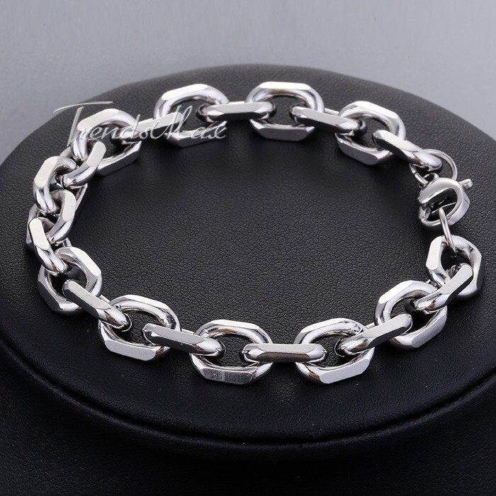 3/4/6/10mm Rolo Cable Link Women Mens Chain Stainless Steel Bracelet 7-10 inches