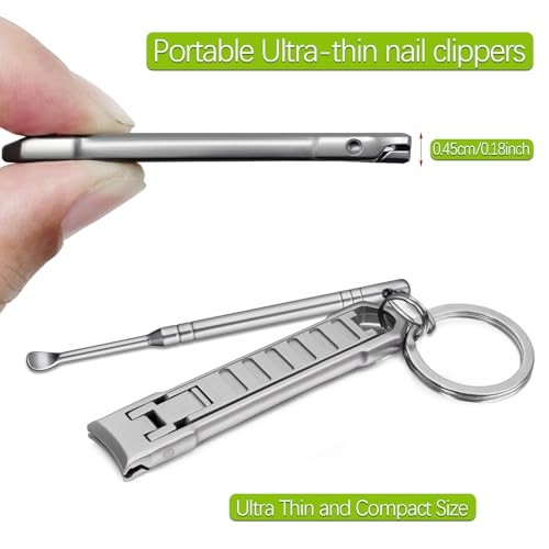 Portable Nail Clippers for Natural Fingernail and Toenails, UItra Thin Set a