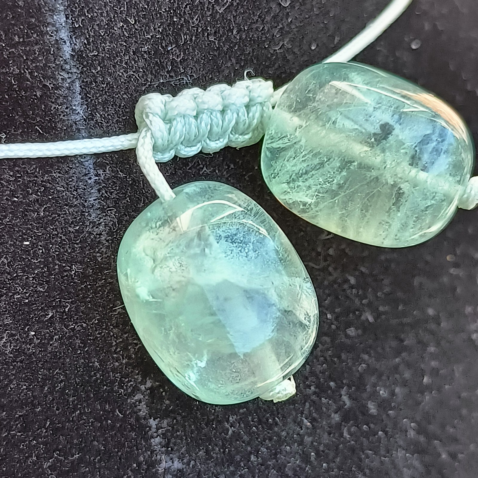 Lola Rose Green Fluorite Gemstone Beaded Necklace Hand Knotted Adjustable