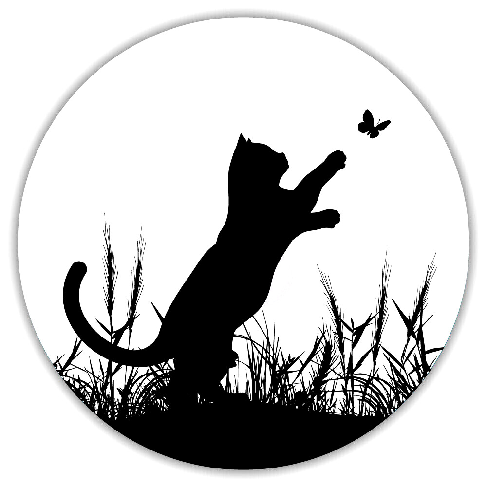 CAT CATCHING BUTTERFLY Pendant On 925 Sterling Silver 22″ Necklace Gold Gift