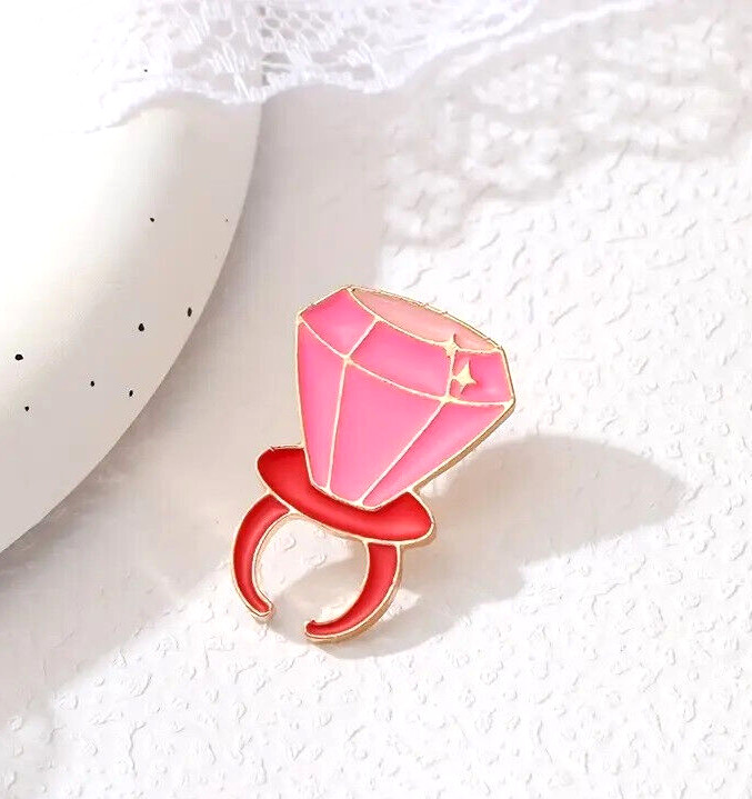 Pink RING POP – Enamel Lapel Pin – Funny Wedding Proposal HUMOR / NEW