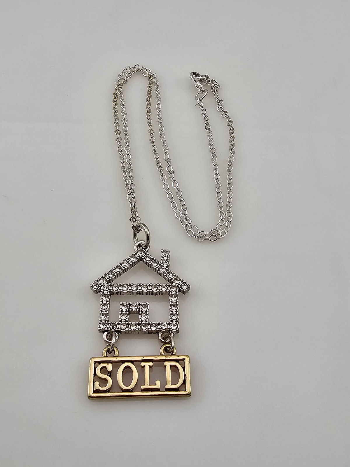 Realtor Sold House CZ Pendant with Necklace