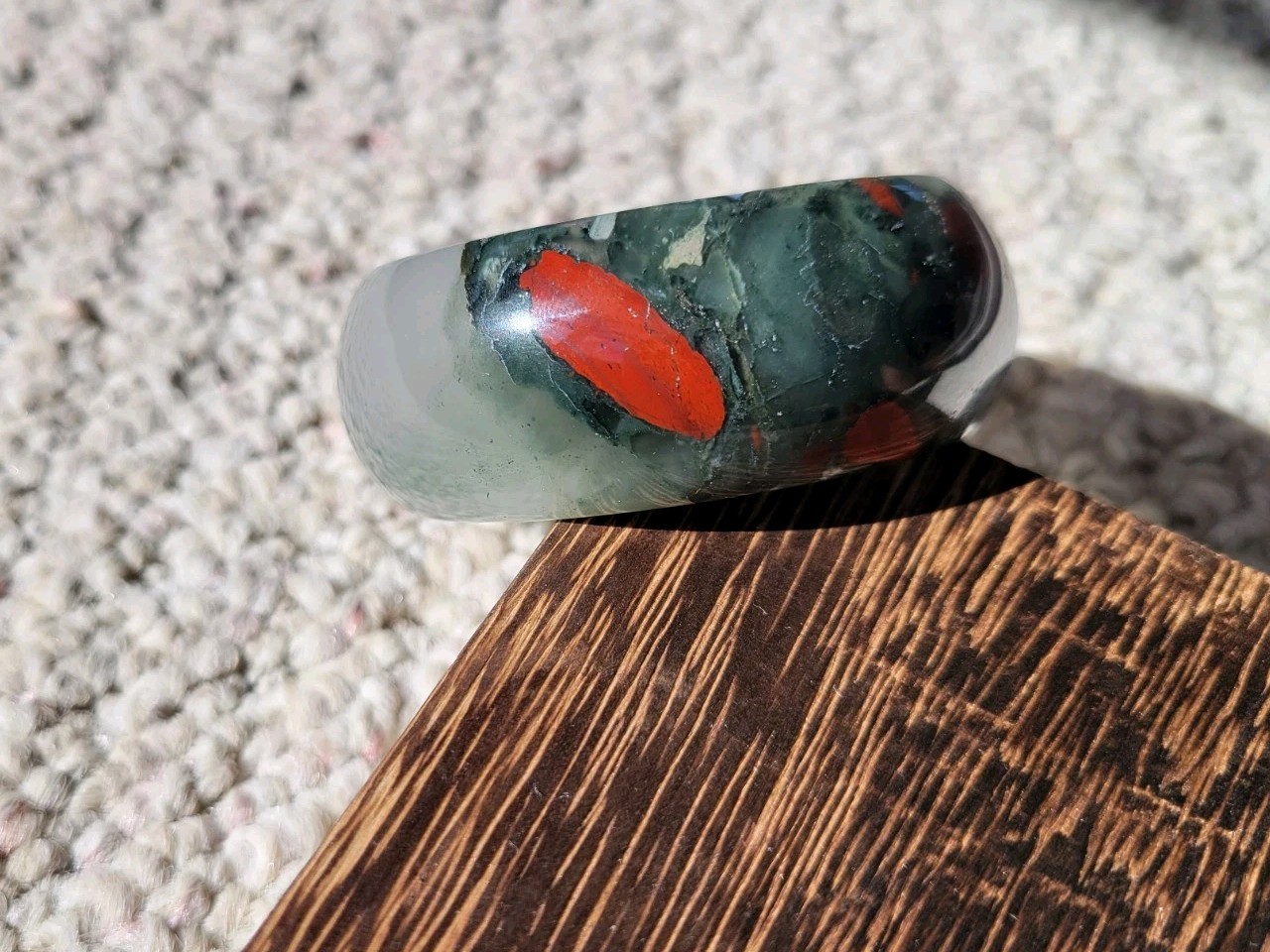 Natural Dragon Blood Jasper Stone Quartz Bangle 55mm-56mm Bracelet Heliotrope