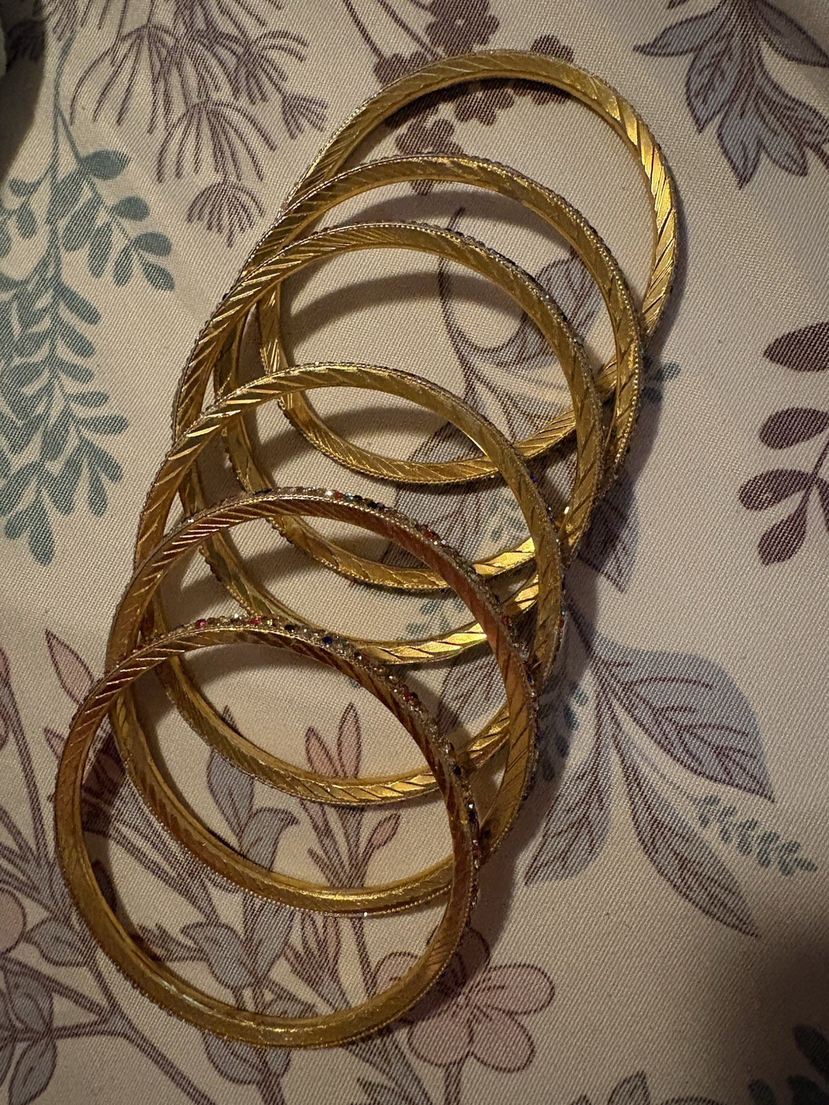 Gold Multi-Color Crystal Bangle Bracelet Set – Women Jewelry