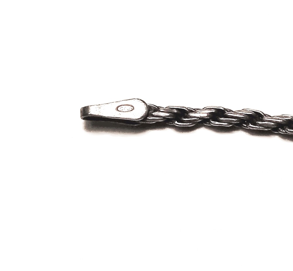 Sterling Silver Rope Chain Bracelet Approx 1/16” Wide 1.5mm 7” Long