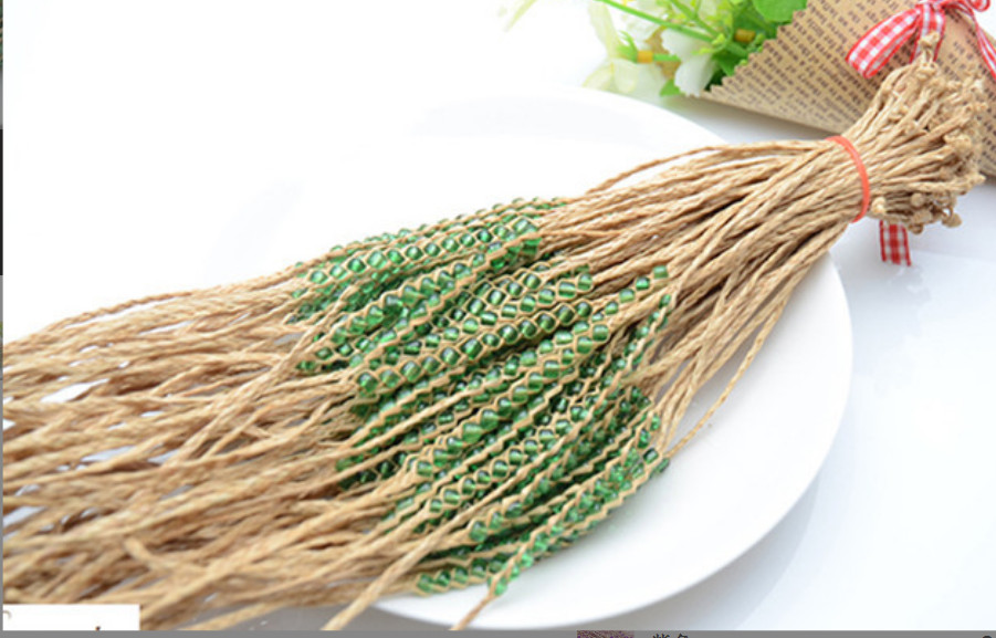 20PCS Friendship Raffia Wish Glass Beaded Bracelets Adjustable Braided Handmade