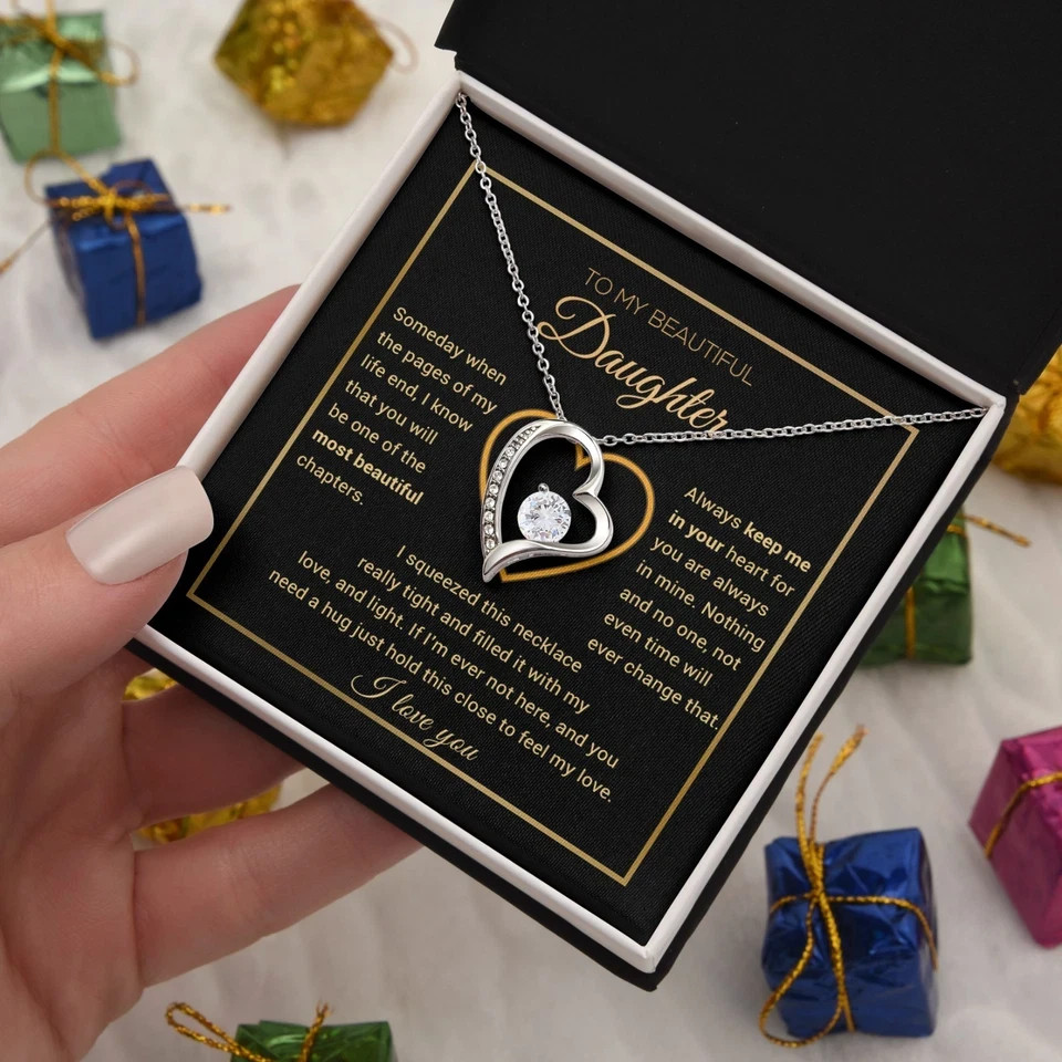 To My Daughter Necklace Birthday, Graduation, Valentine Gift from Dad,Father Gif