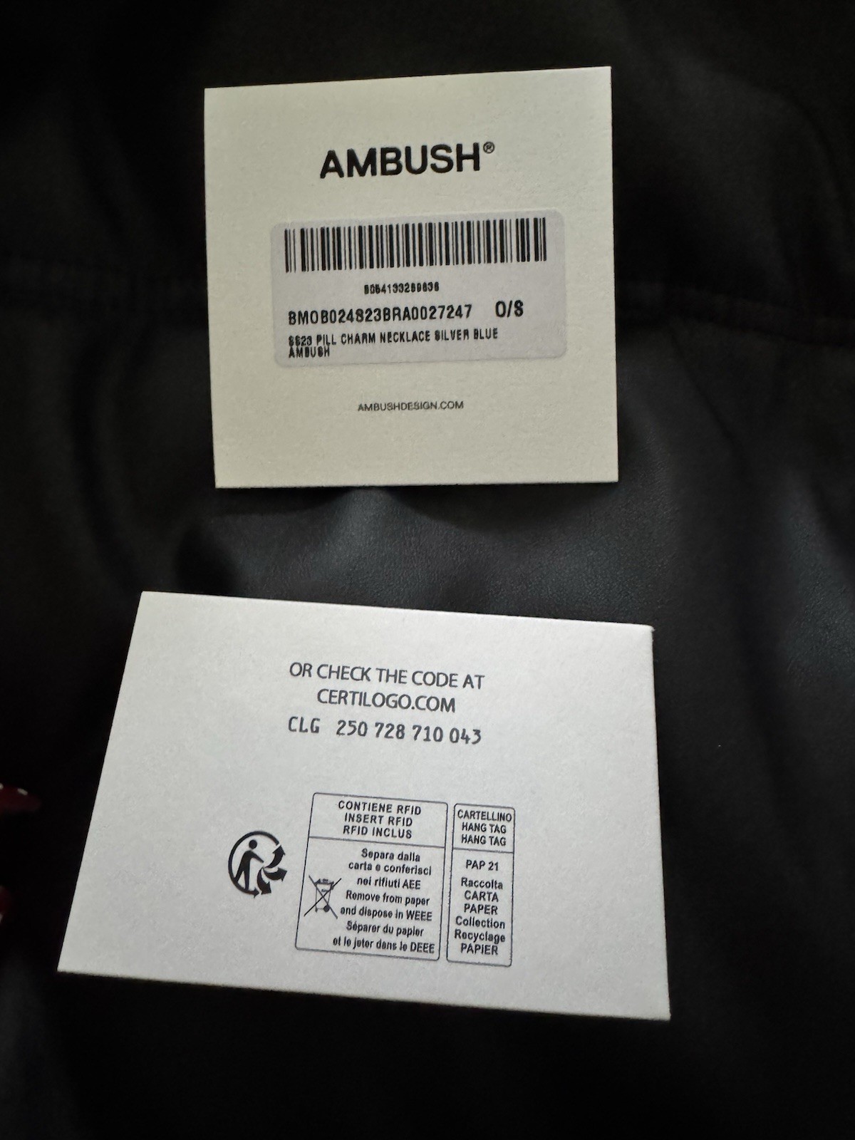 Ambush silver stainless steel pill necklace chain