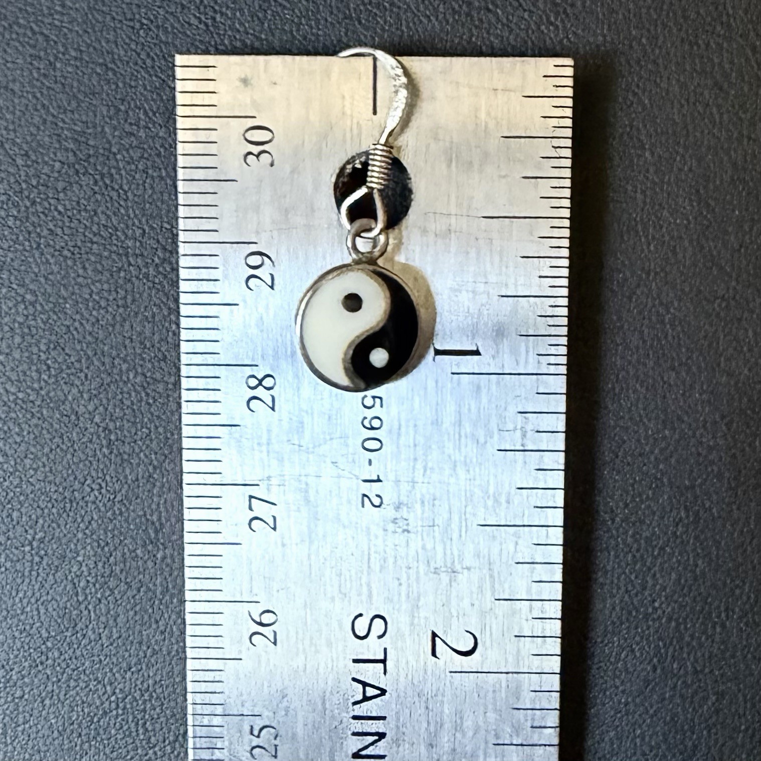 Sterling Silver Yin Yang Dainty Dangle Earrings & Pendant Jewelry Set ☯️