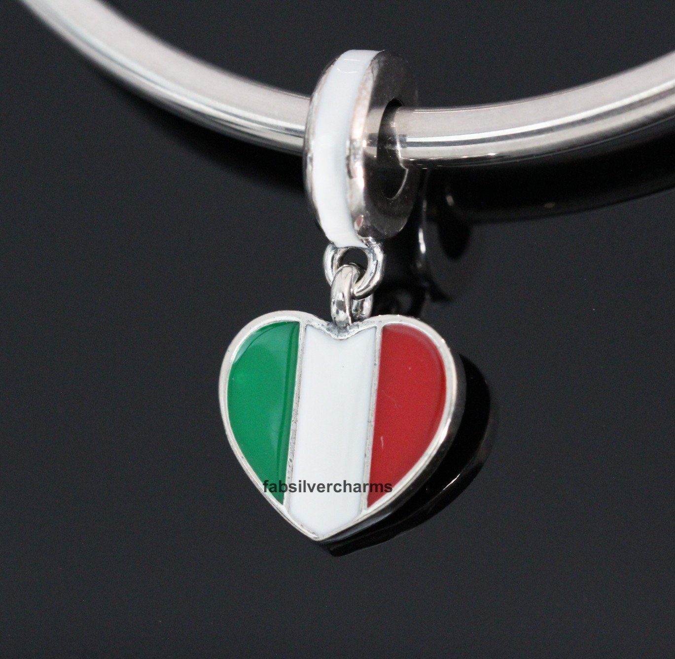 Authentic Pandora Italy Flag Heart Charm