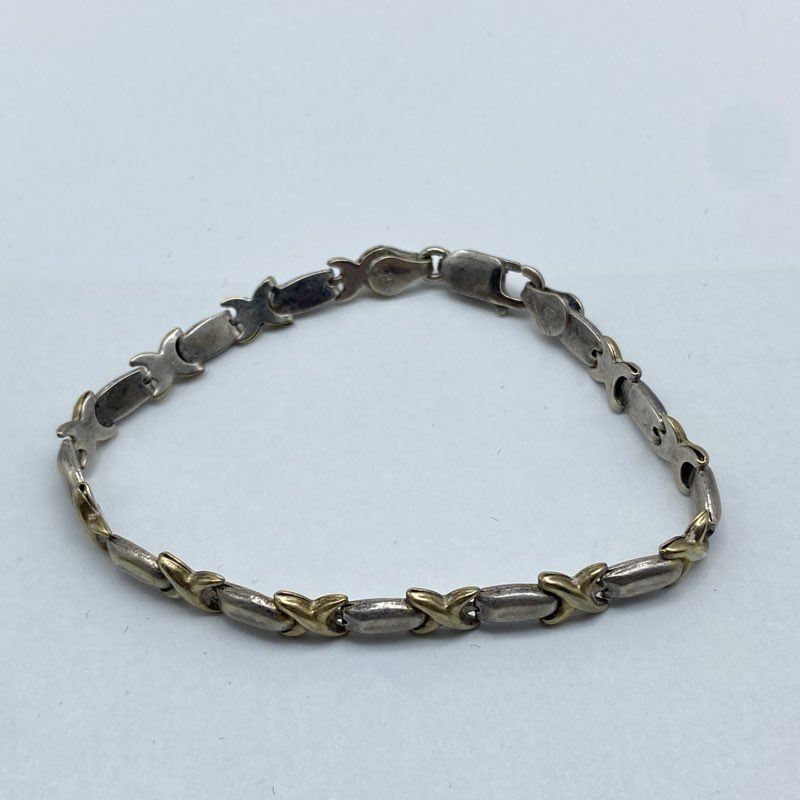 FAS Sterling Silver Criss-Cross Bracelet 6.2g