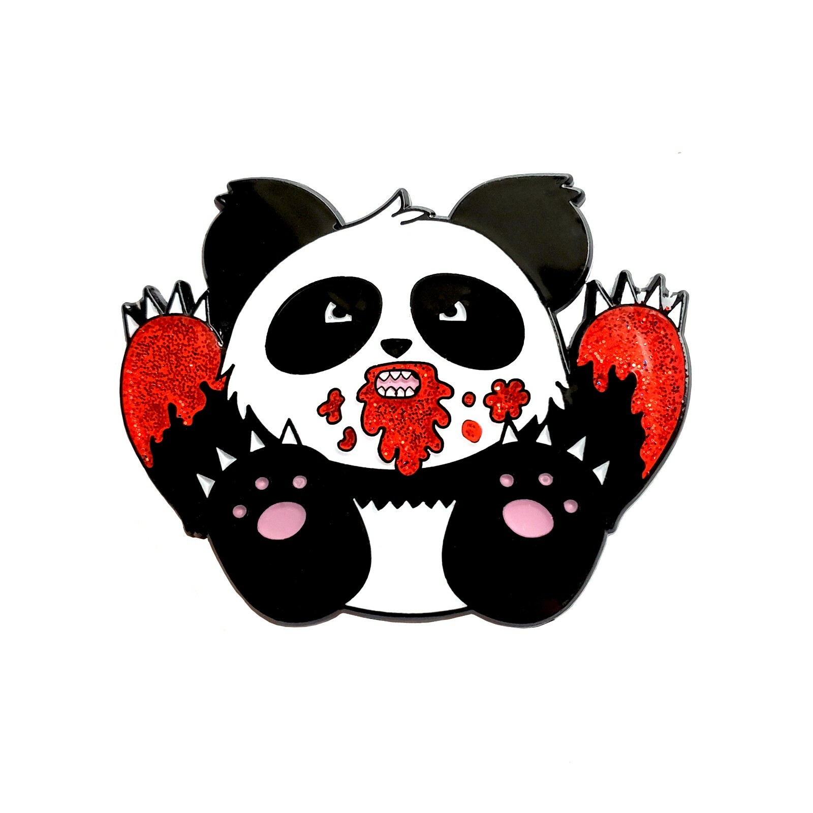 Pandamonium Panda Enamel Pin Animal Bear Cartoon Heady Festival Hat and Lapel