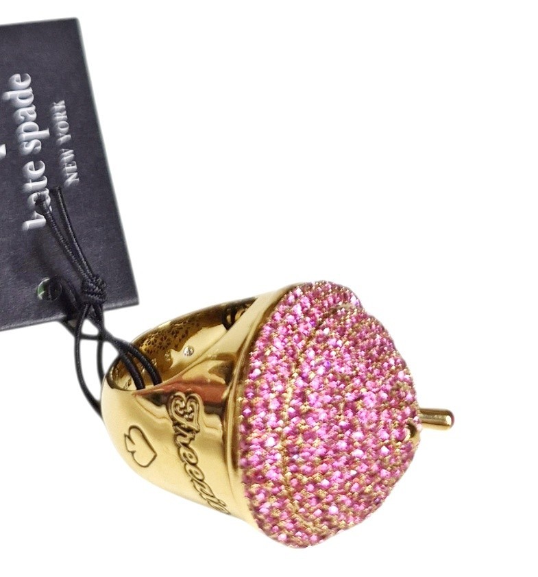Kate Spade Fast Food Freezie Statement Ring Size 8 Pink Multi Brass KL504 New
