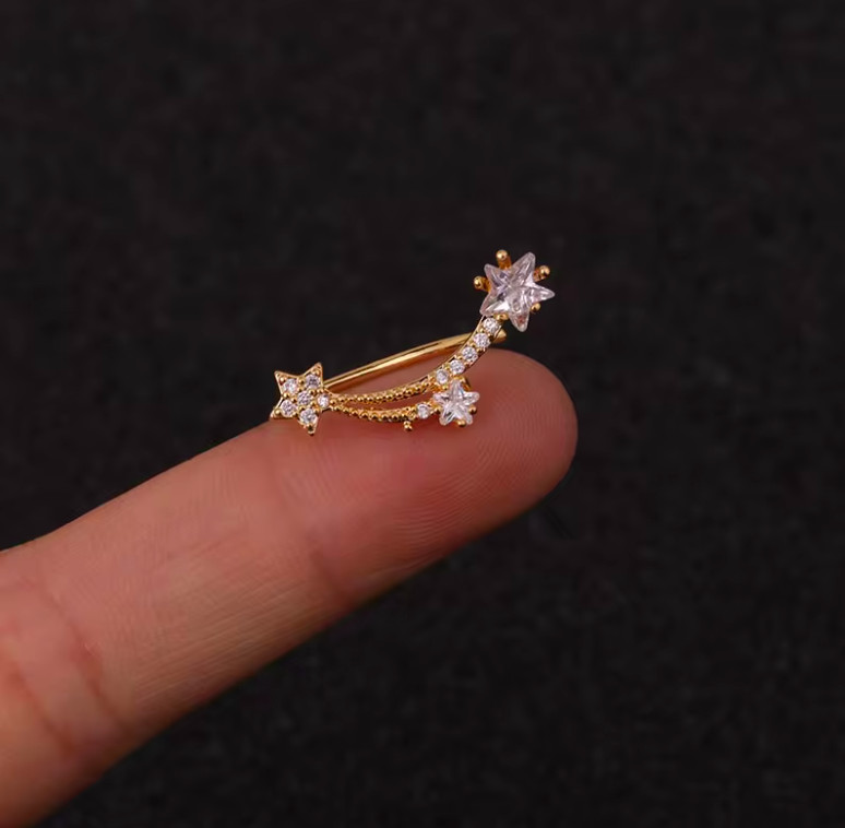 Beautiful Crawler Gold Silver Cartilage Helix Lobe Tragus Conch Earring Gift UK