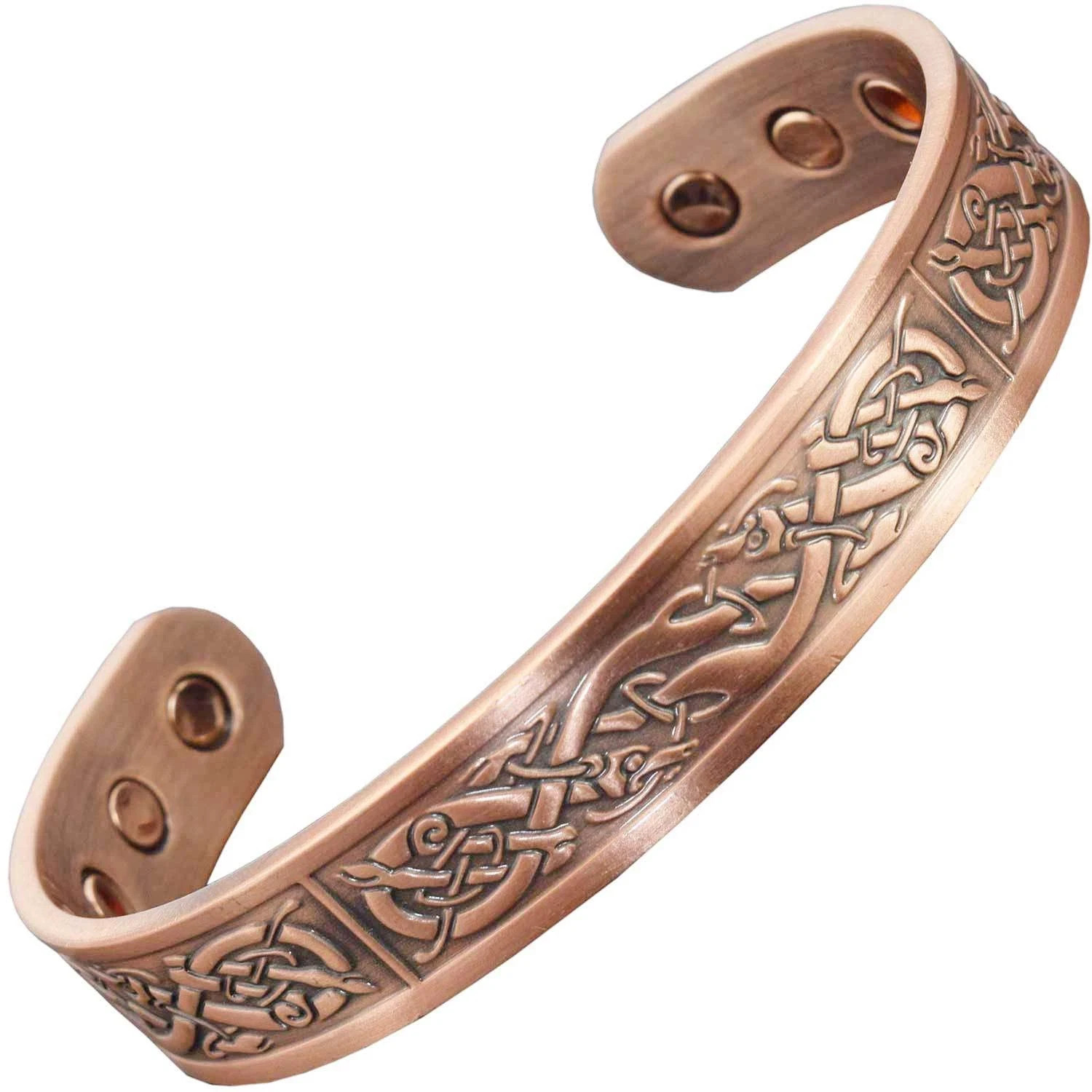 Pure Solid Copper Magnetic Bracelet Arthritis Pain Therapy 12mm Cuff Viking God