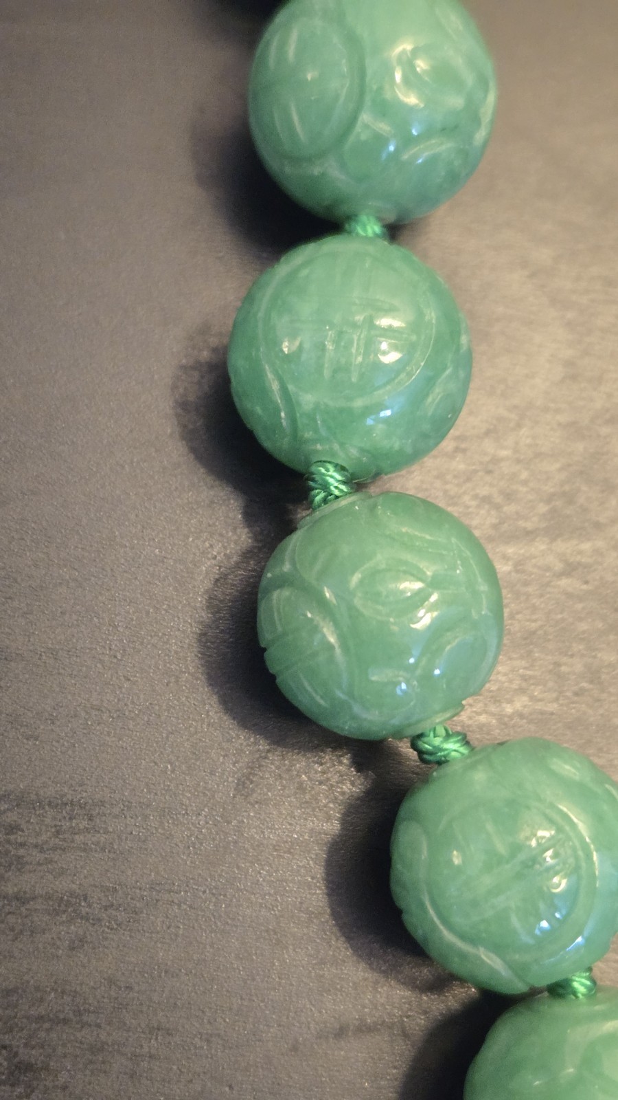 Green Jade Necklace Hand Knotted Choker