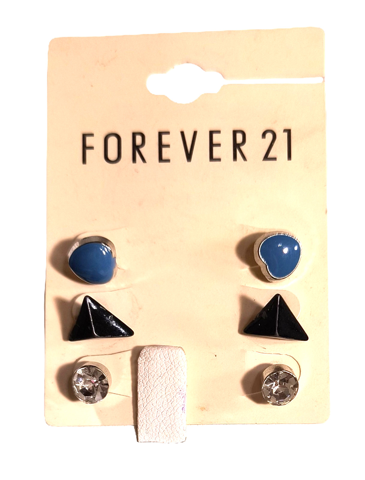 New Forever 21 3 Pairs Stud/Post Earrings for Pierced Ears Multicolor