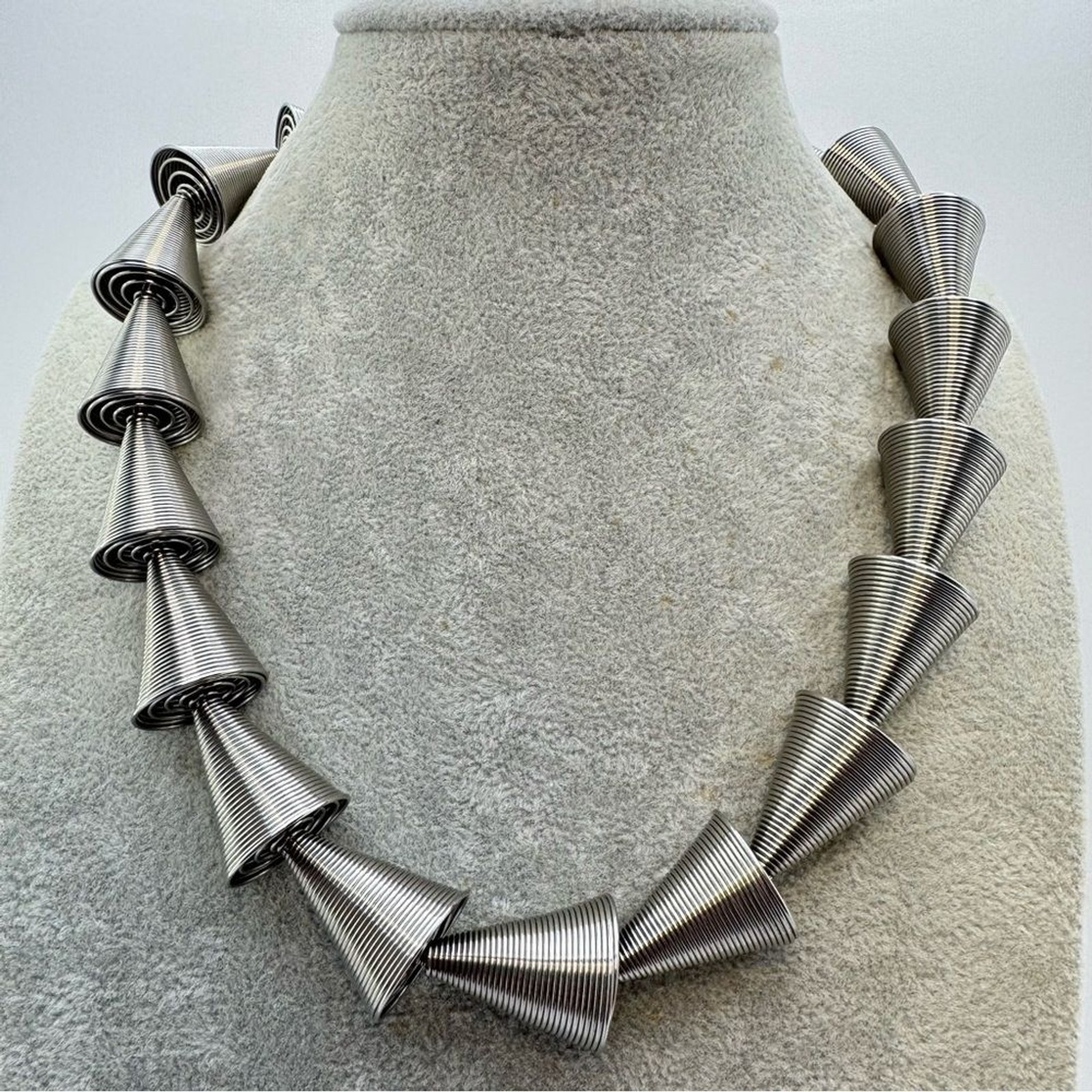 La Molla Tiziana Redavid Coil Stretch Necklace Magnetic Clasp Coil Cone Design