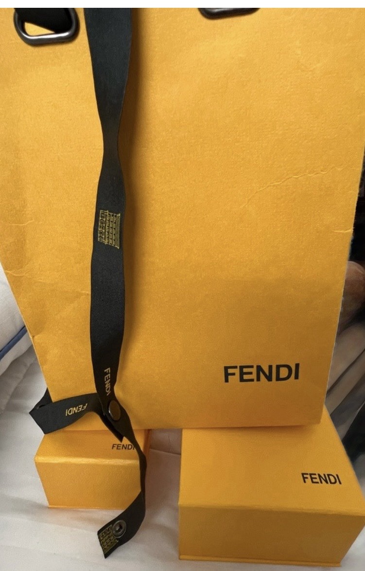 Fendi Blue Enamel Gold Tone Band Ring Size and bangle M. Made in Italy