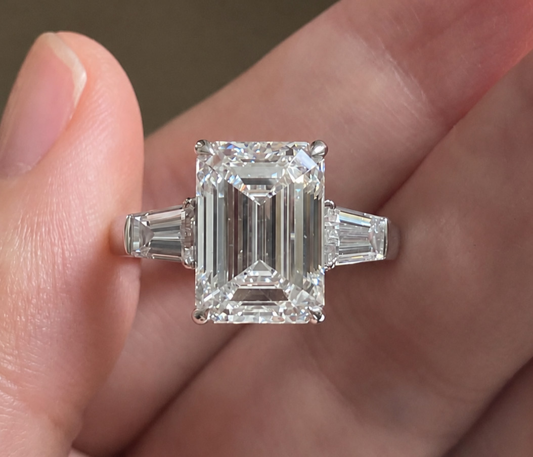 3 CT Moissanite Engagement Ring 925 Silver 14K Gold Plated