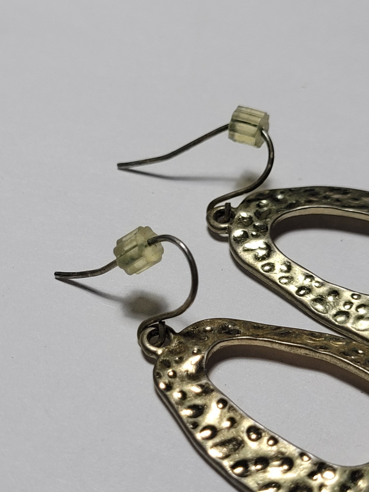 Bold Goldtone Hammered Texture Open Teardrop Hoop Earrings Hook Women’s Jewelry