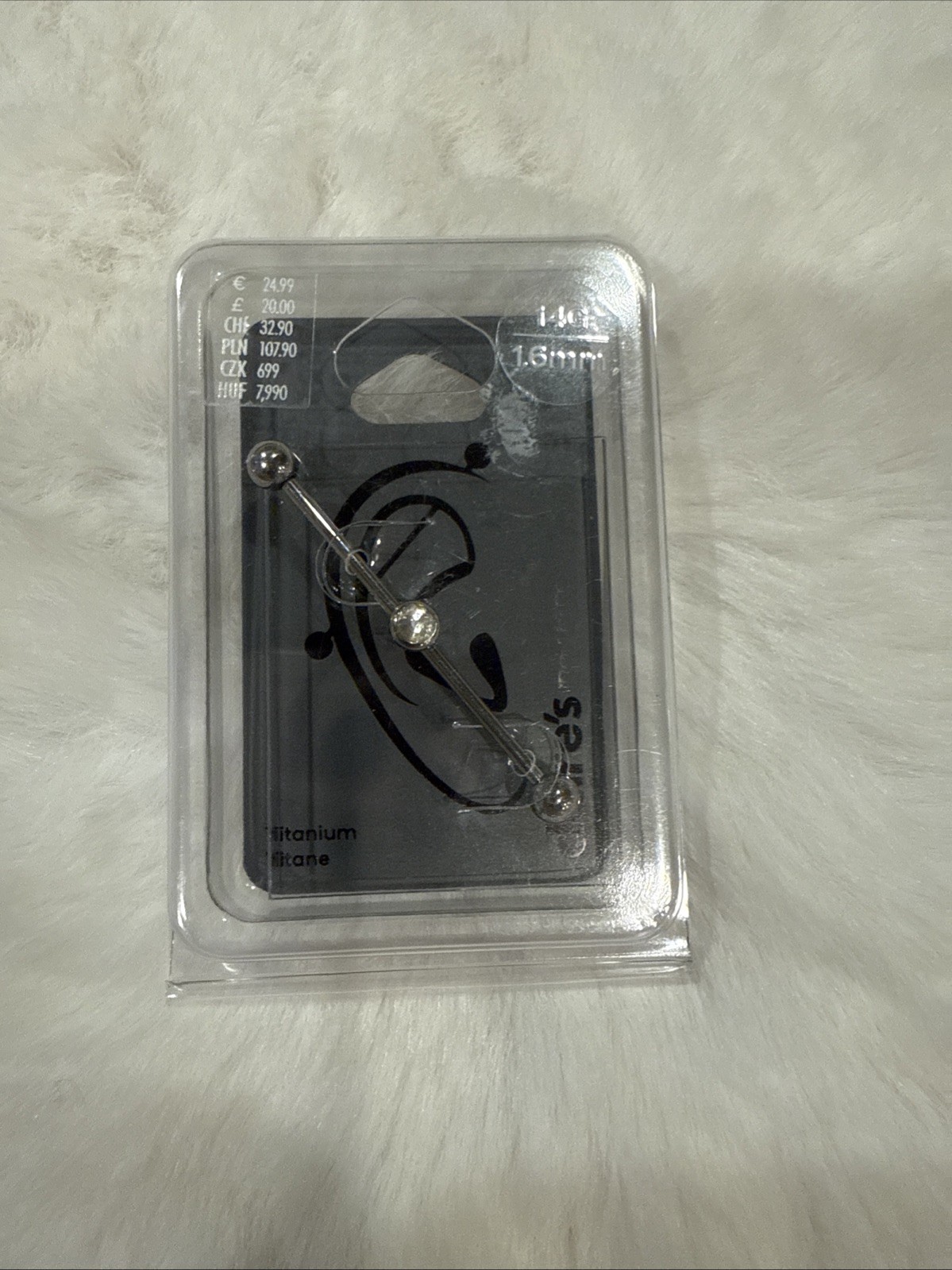 Claire’s Titanium Industrial Barbell Ear Piercing 14G 1.6mm
