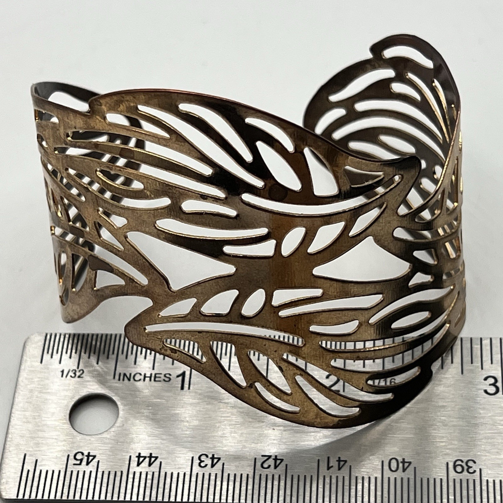 Wide Cuff Bracelet Lot Gold Tone Mesh Copper Openwork Statement Trio Bold Chunky