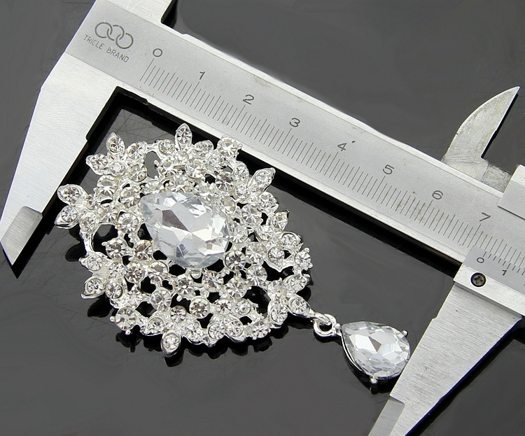 Lot32 Bulk Alloy Silver Rhinestone Crystal Flower Brooches Pins DIY Bouquet
