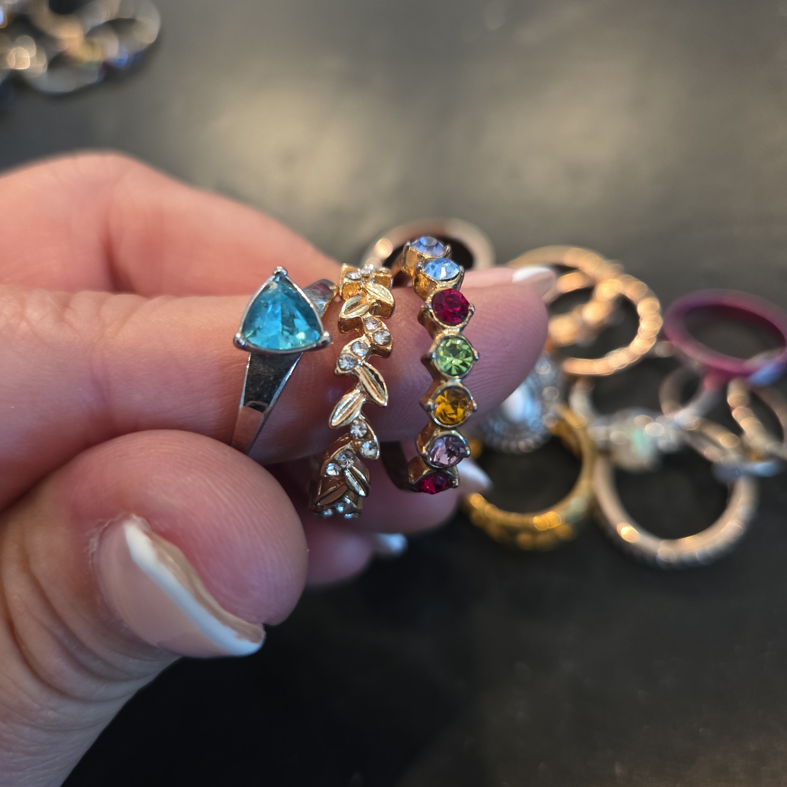 Miscellaneous Rings mixed multicolor Rings Lot of 20 sz 9