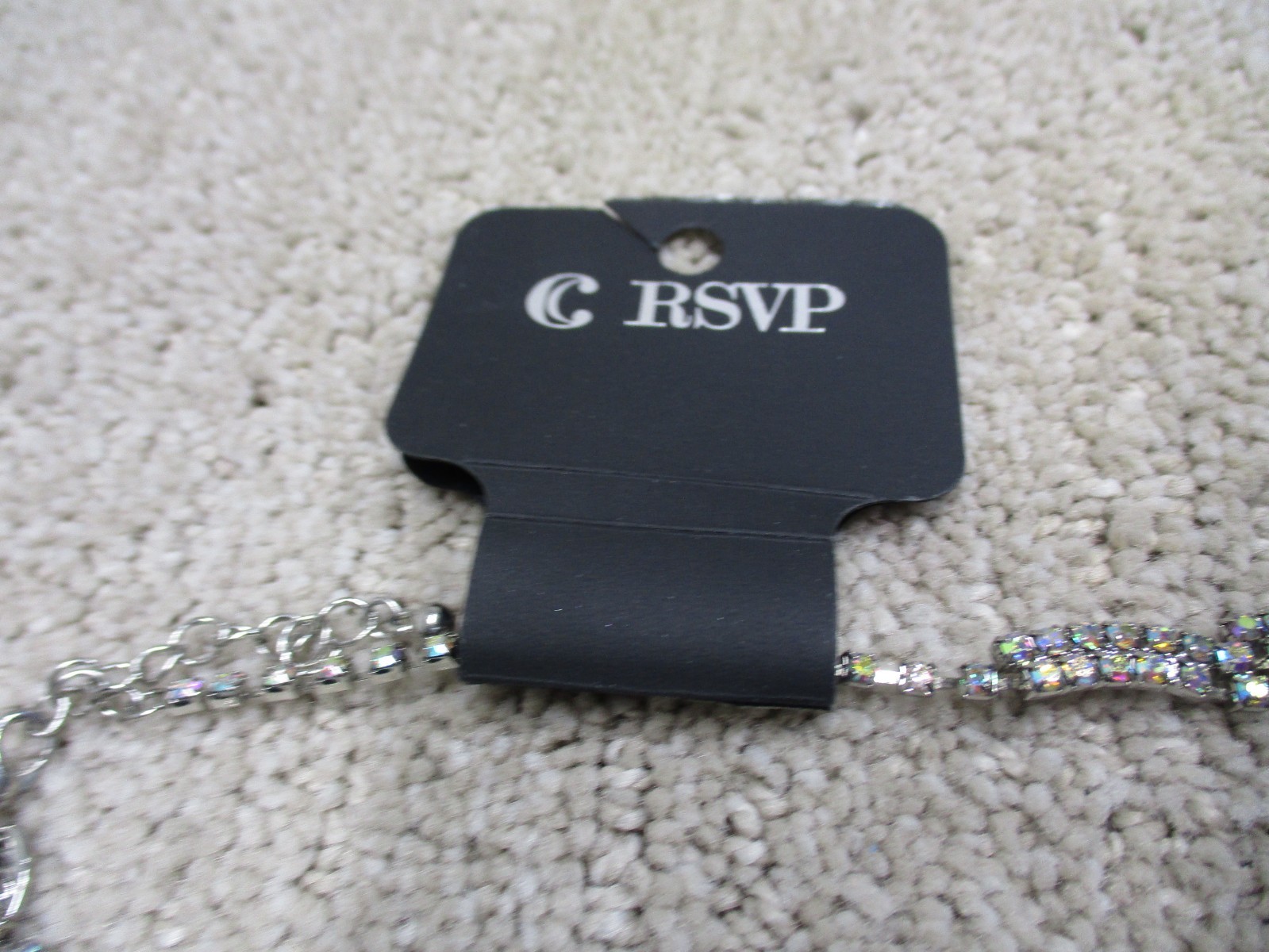 APT 9/ C RSVP Jewelry Necklace Lot Of 2 Black Stone Rhinestone NWOT