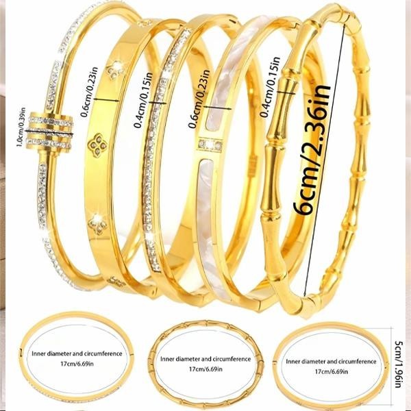 Bangle Stack 5 Piece Set High Quality Bracelet Multilayered Bangles for Women
