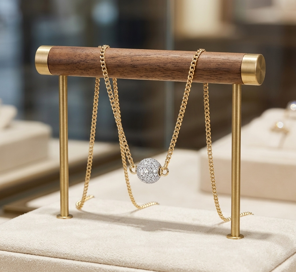 Circle Charm necklace With CZ Brass Metal Fashion Jewelry for gift