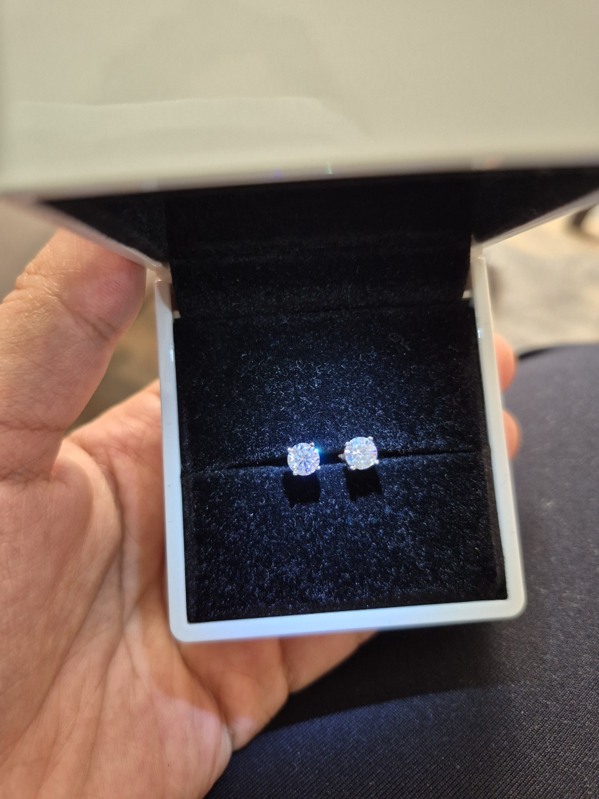 0.5 Ct Moissanite Diamond VVS1 D Color Sterling Silver Earrings