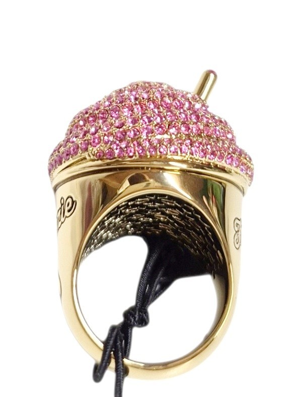 Kate Spade Fast Food Freezie Statement Ring Size 8 Pink Multi Brass KL504 New