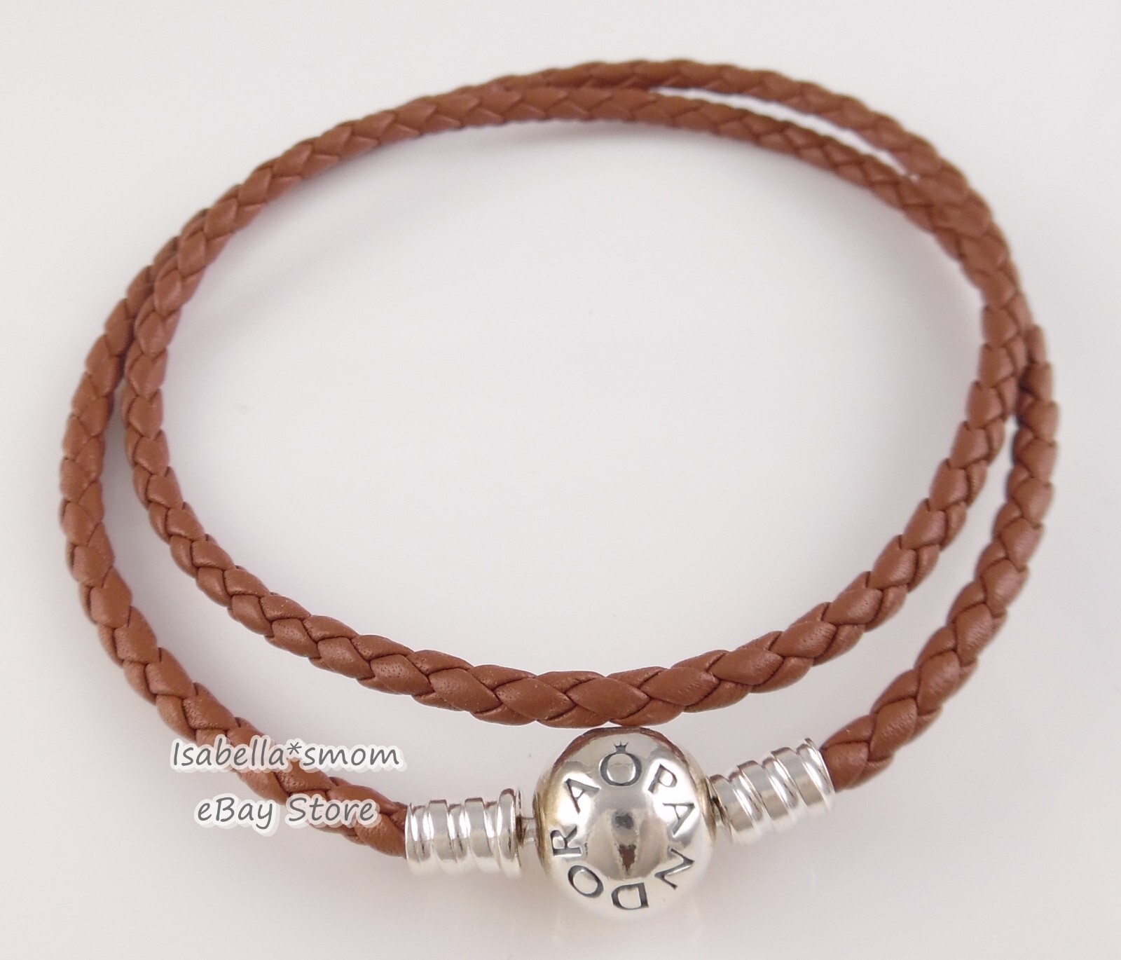 Authentic PANDORA Double BROWN Leather BRACELET 15″~38cm 590745CBN-D2 NEW!