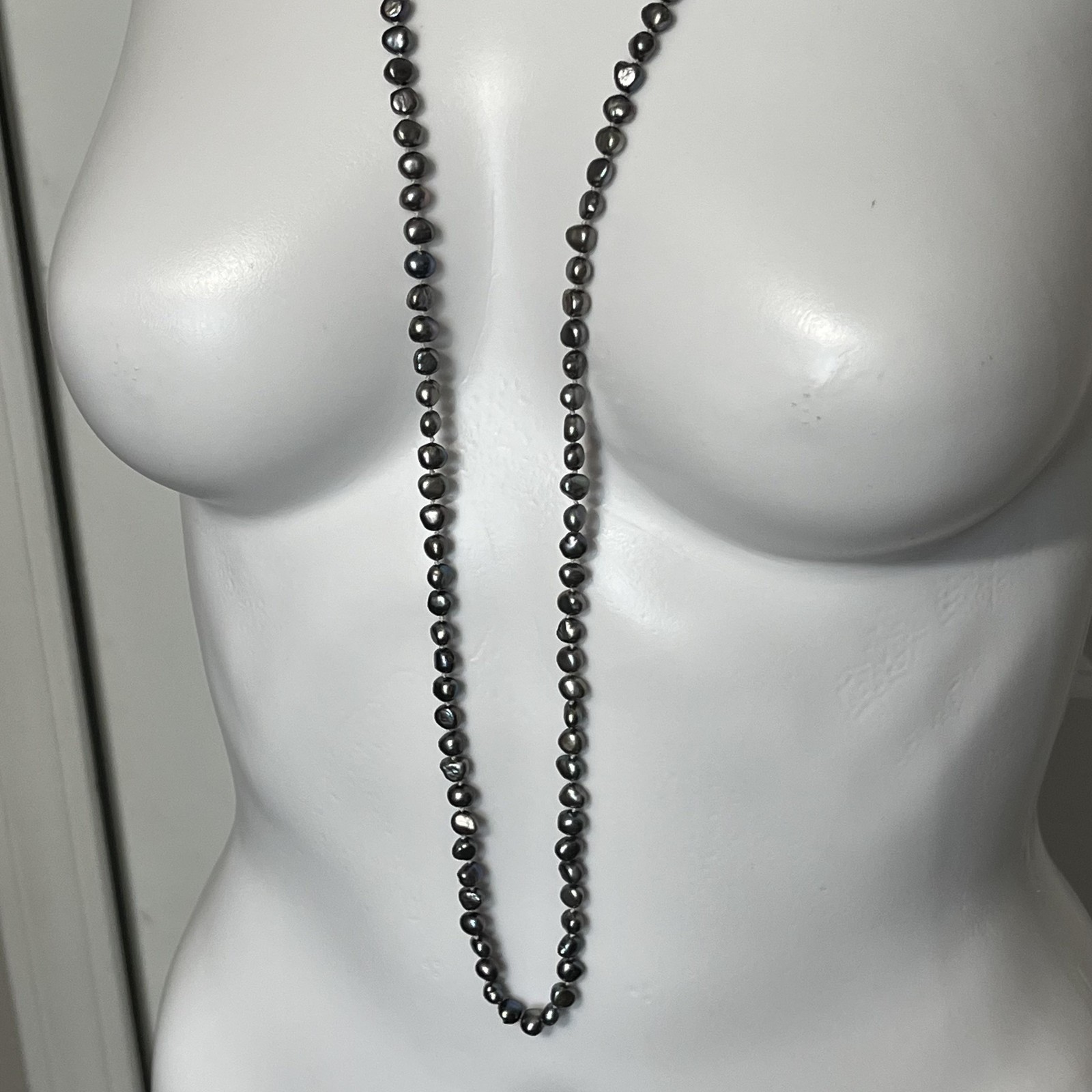 Tahitian Pearl Necklace Beaded Necklace Long 36 In Women Fashion Vintage Jewelry