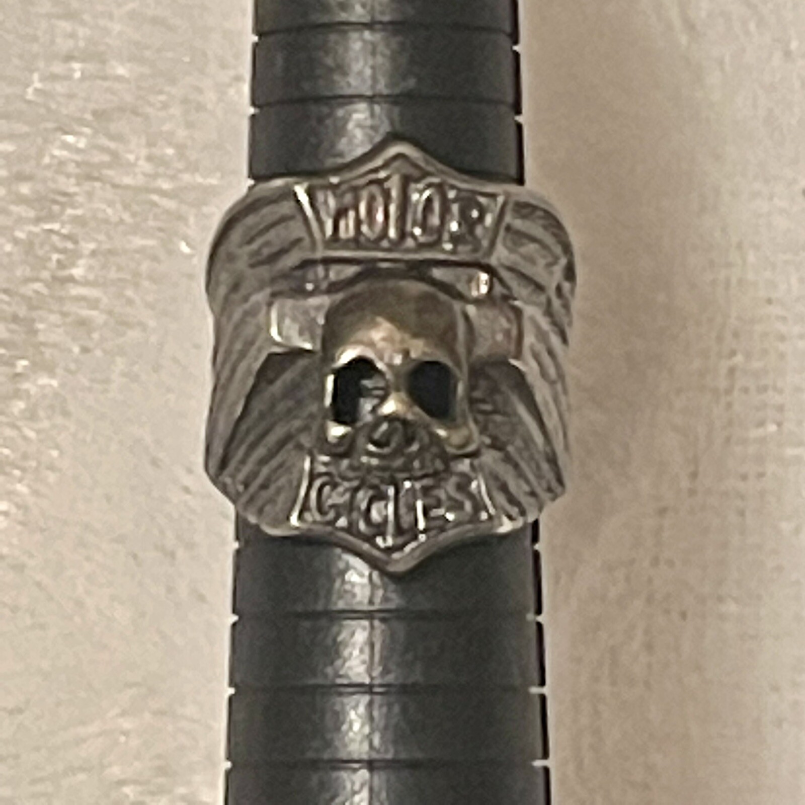 Vintage Men’s Stainless Steel Skull Ring – Motorcycles – Size 9.5