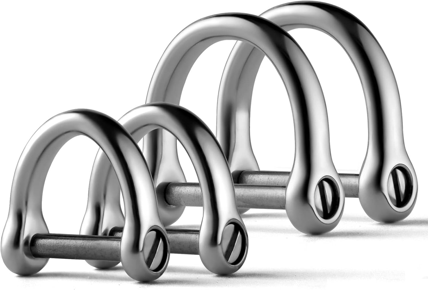 D Ring Keychain, Durable D Shape Key Ring for Car keys, Horsesho Color: Silver
