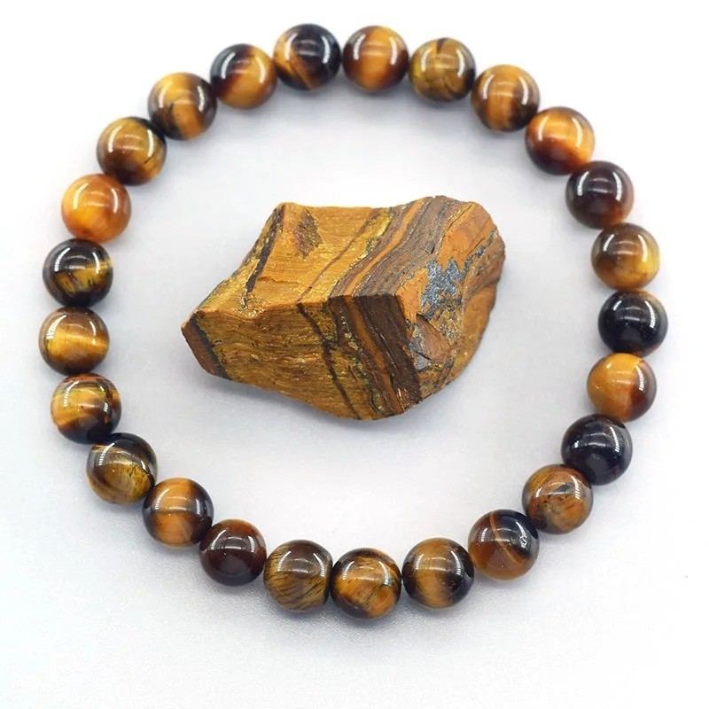 Tiger Eye Black Obsidian Hematite Bracelet 10mm Triple Protection Men Gift 7.5″
