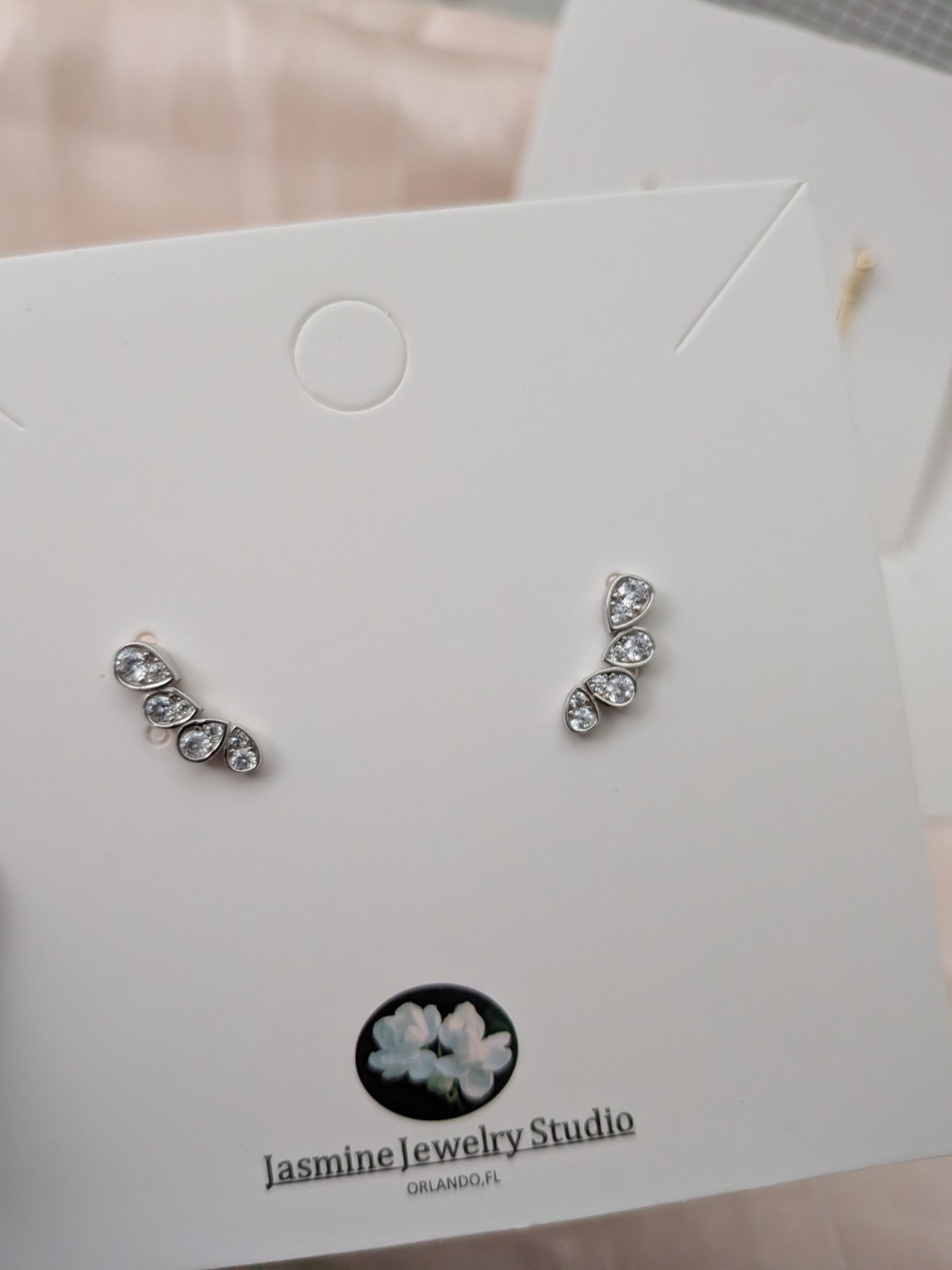 3 Pairs Sterling Silver Earrings, Dangle, Rhinestone , Screw Back Ball Earrings