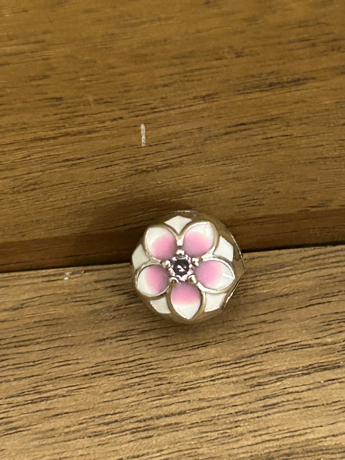 1 random s925 silver pink charm bead Unbranded