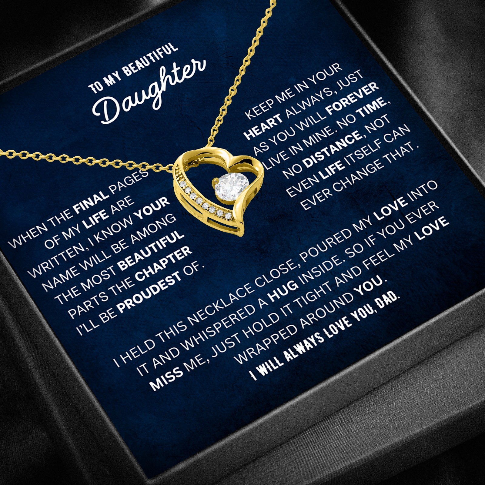 Boyfriends Mom Birthday Necklace Gift Set Message Card Wooden Box
