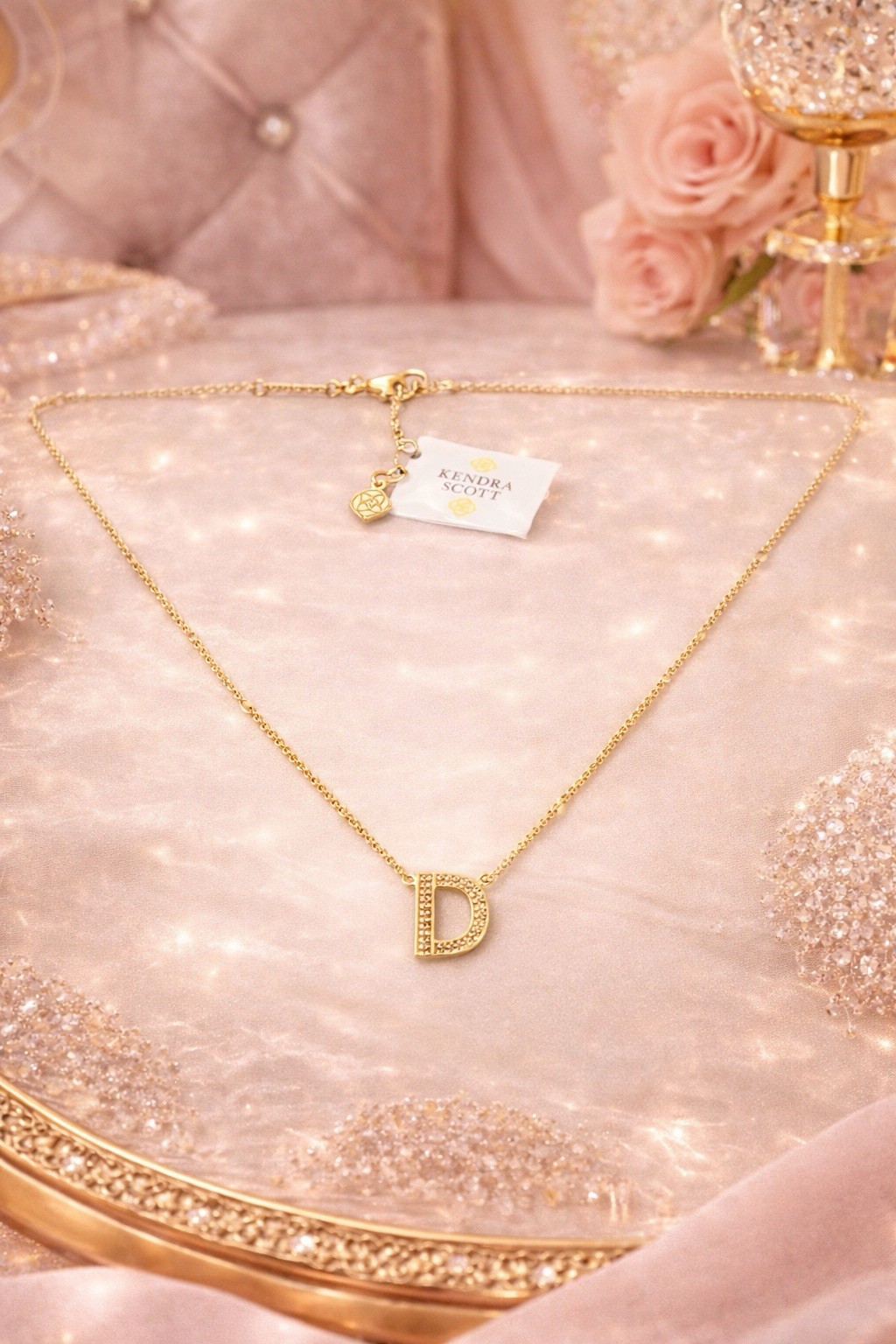 Kendra Scott Gold Letter D Pendant Necklace 14k Yellow Gold Plated