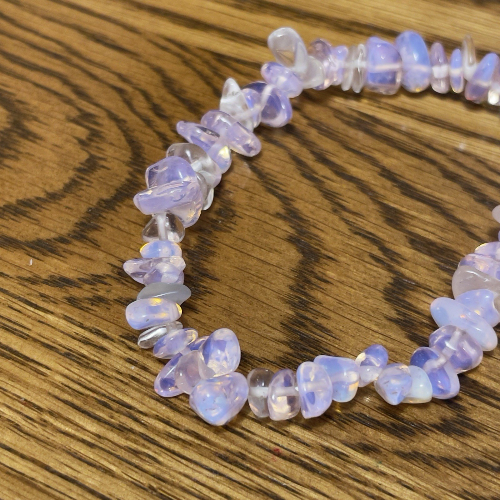Handmade Luminous Opalite Pink healing Bracelet Stone Candy Crystal Jewelry Gift