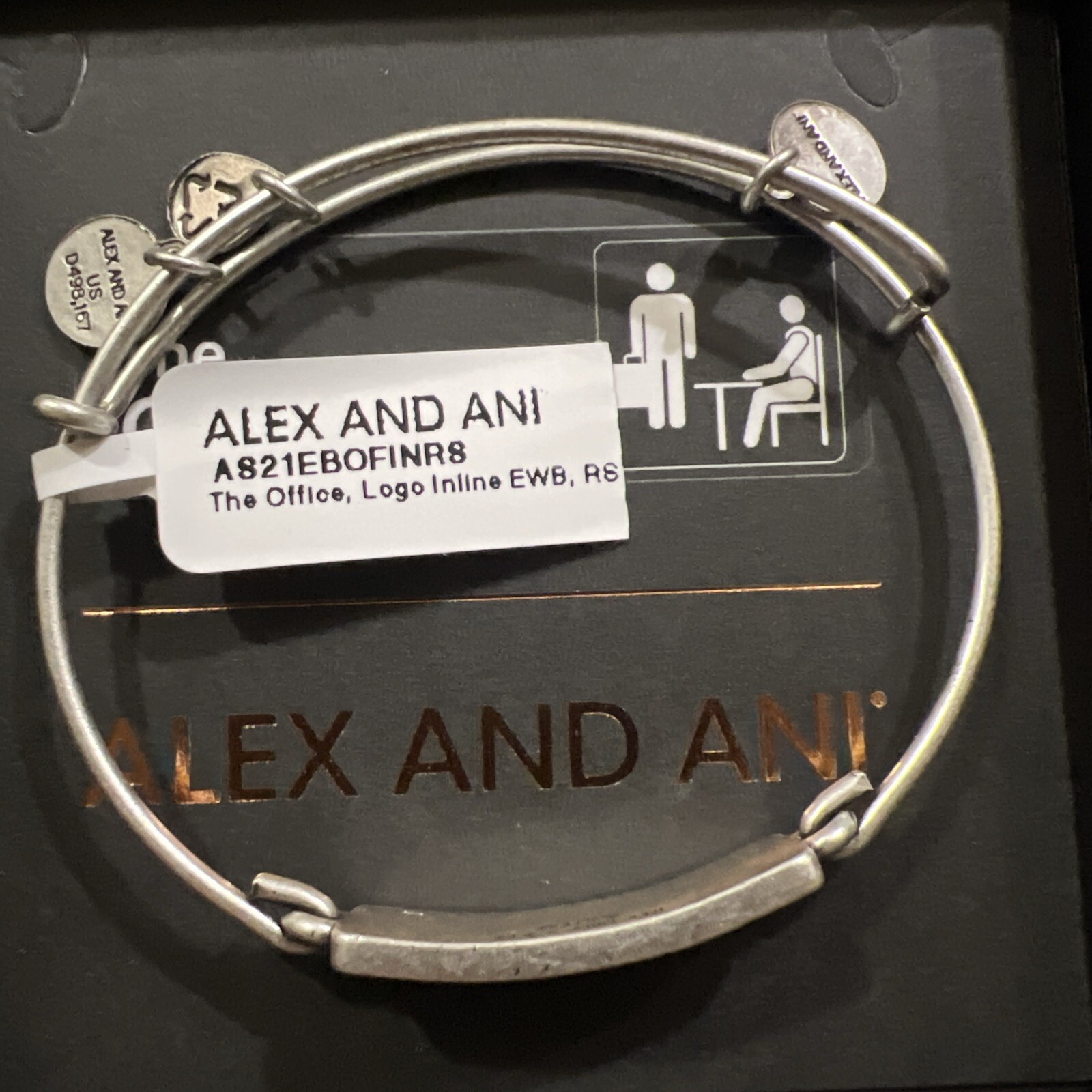 😍 Alex and Ani “The Office”Charm Bracelet Silver NWT As Pictures 😍