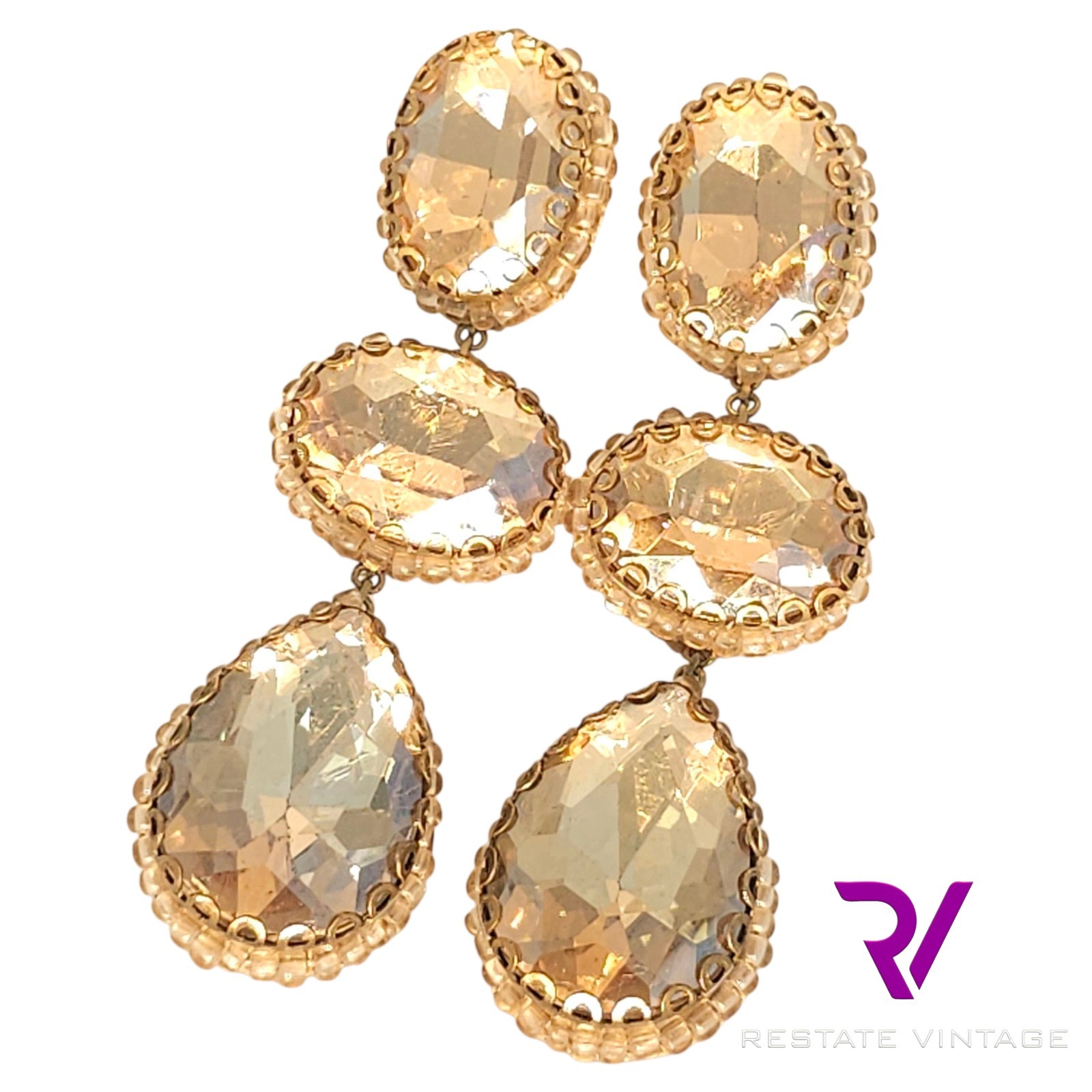 Deepa Gurnani Ariella Gold Tone Crystal Post Drop Dangle Earrings