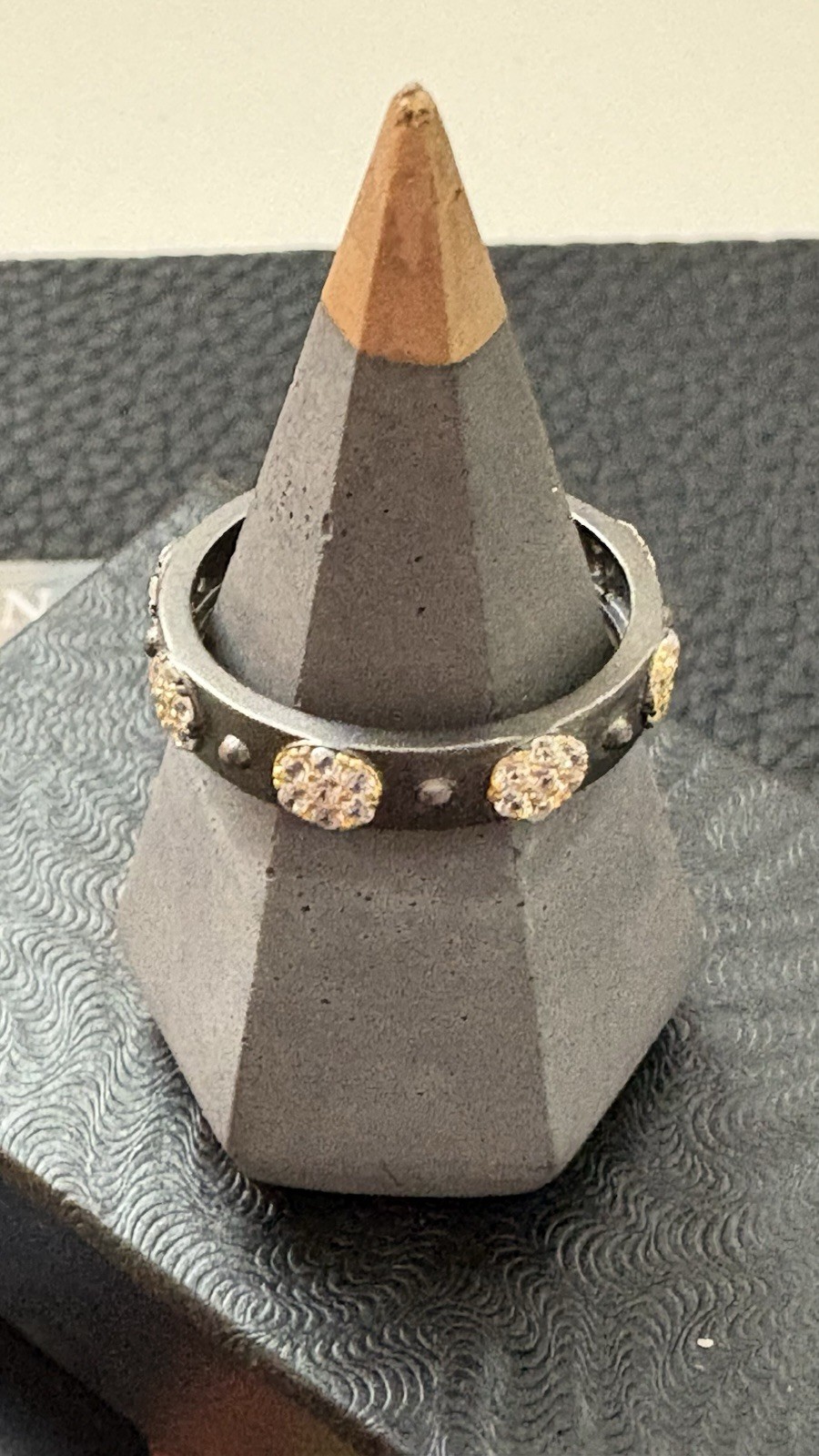 Freida Rothman 14k Gold & Rhodium over SS 925 Medallion Ring Size 7