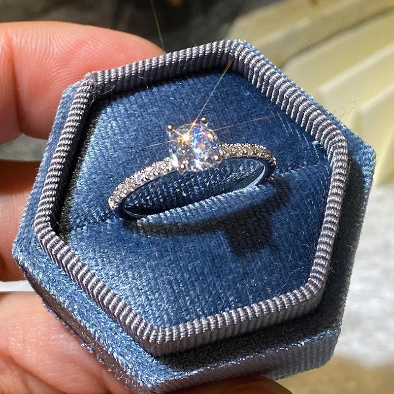 Classic Women White Gold Plated Sparkling CZ Band Ring Wedding Engagement – USA