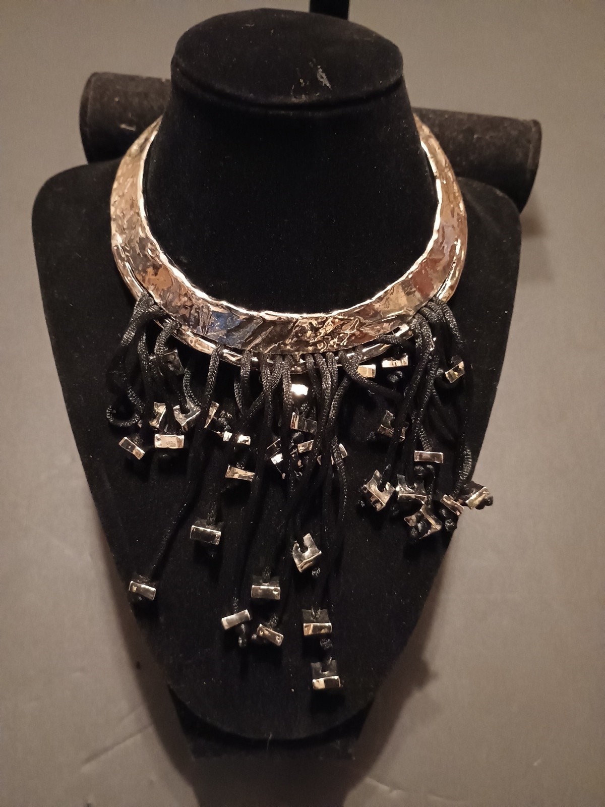 Womens Choker Necklace Silver & Black, Unique Design Only U Will Have This One
